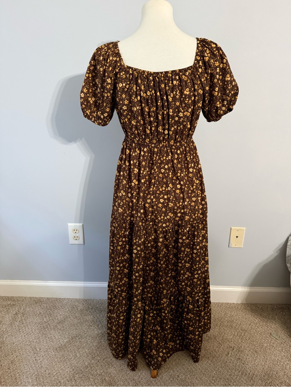 Baltic Born Brown Maxi Dress with Yellow Floral Print - Picture 4 of 6